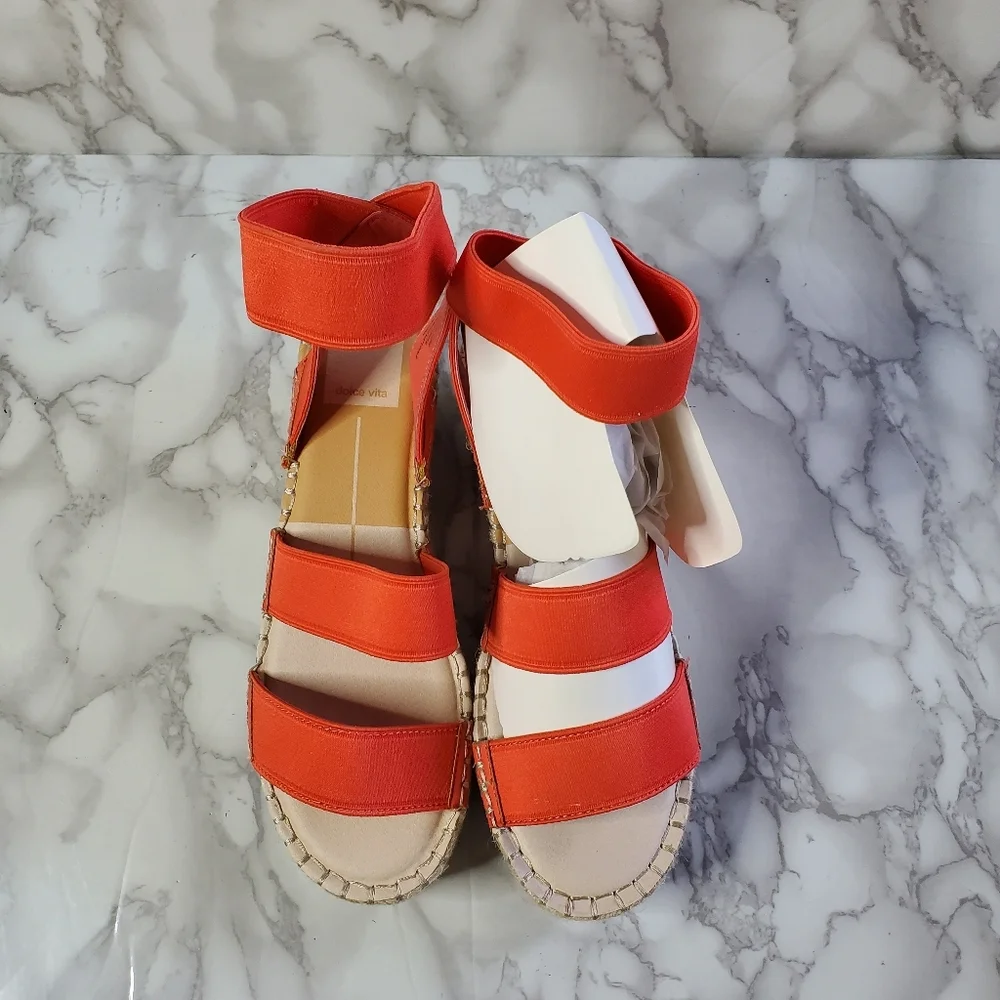 Dolve Vita Coral Elastic Espadrille Sandals 7.5